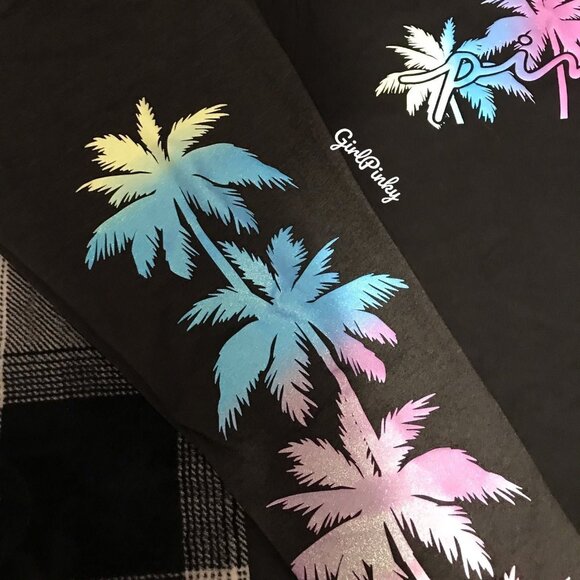 victoria secret PINK leggings outfit with PALM TREE SHINE LOGO SIZES 2X/XL - Picture 6 of 11